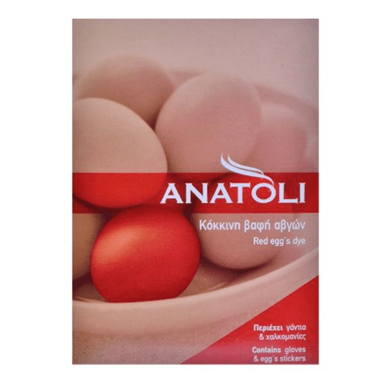 Eierfarbe in Rot mit Sticker (3g) Anatoli von Anatoli bei Araxxon  - Hochwertiges griechisches Produkt.   Eierfarbe in Rot mit Sticker (3g) Anatoli από Anatoli στο Araxxon  - Αυθεντικό ελληνικό προϊόν.